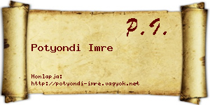 Potyondi Imre névjegykártya